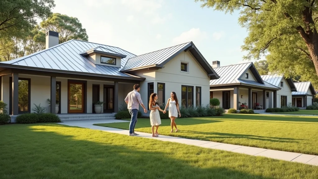 Metal roofing Houston neighborhood with several homes featuring new metal roofs in suburban Houston