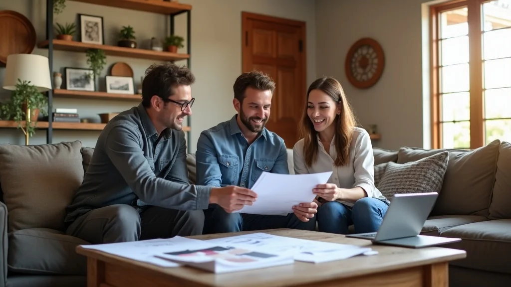 Houston roofing team consulting with homeowner, reviewing metal roofing project plans