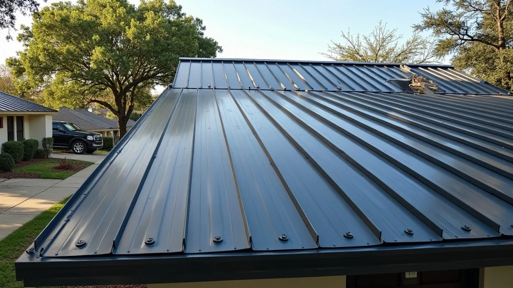 Detailed metal roofing installation on Houston modern home roofing materials houston
