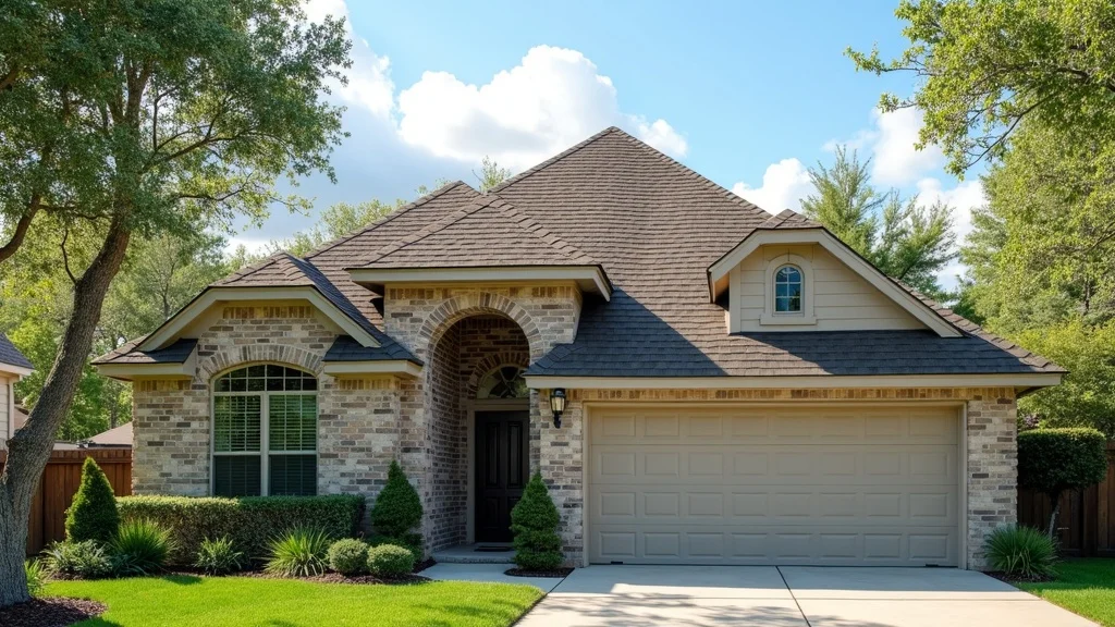 Houston suburban home roof featuring new asphalt shingles roofing materials houston